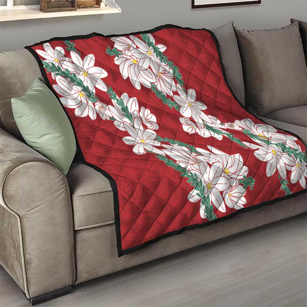 Ia Orana Tahiti Tiare Quilt Crimson Lei LT7 - Polynesian Pride