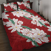 Ia Orana Tahiti Tiare Quilt Bed Set Crimson Lei LT7 Red - Polynesian Pride