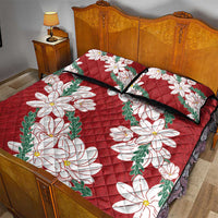 Ia Orana Tahiti Tiare Quilt Bed Set Crimson Lei LT7 - Polynesian Pride