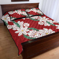 Ia Orana Tahiti Tiare Quilt Bed Set Crimson Lei LT7 - Polynesian Pride