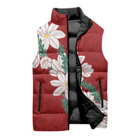 Ia Orana Tahiti Tiare Sleeveless Puffer Jacket Crimson Lei - Polynesian Pride