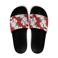 Ia Orana Tahiti Tiare Slide Sandals Crimson Lei LT7 Red - Polynesian Pride