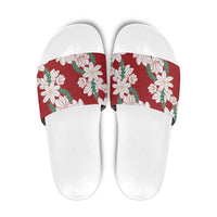 Ia Orana Tahiti Tiare Slide Sandals Crimson Lei LT7 Red - Polynesian Pride