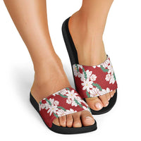 Ia Orana Tahiti Tiare Slide Sandals Crimson Lei LT7 - Polynesian Pride
