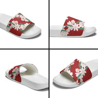 Ia Orana Tahiti Tiare Slide Sandals Crimson Lei LT7 - Polynesian Pride