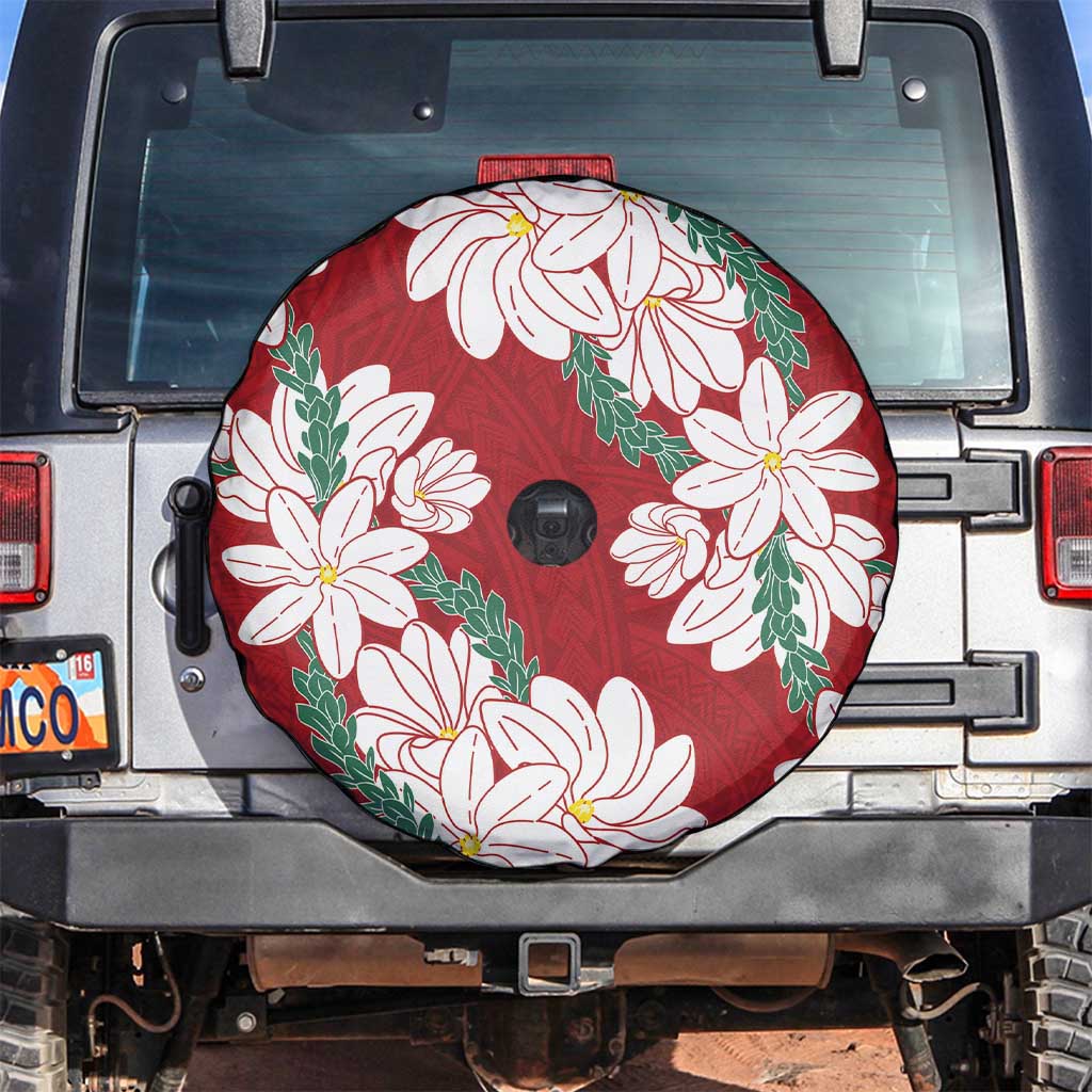 Ia Orana Tahiti Tiare Spare Tire Cover Crimson Lei LT7 Red - Polynesian Pride