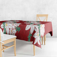Ia Orana Tahiti Tiare Tablecloth Crimson Lei - Polynesian Pride