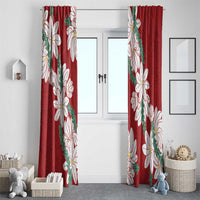 Ia Orana Tahiti Tiare Window Curtain Crimson Lei - Polynesian Pride
