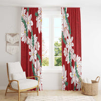 Ia Orana Tahiti Tiare Window Curtain Crimson Lei - Polynesian Pride