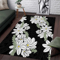 Ia Orana Tahiti Tiare Area Rug Black Lei - Polynesian Pride