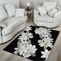 Ia Orana Tahiti Tiare Area Rug Black Lei - Polynesian Pride