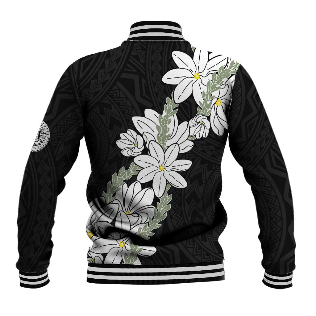Ia Orana Tahiti Tiare Baseball Jacket Black Lei - Polynesian Pride