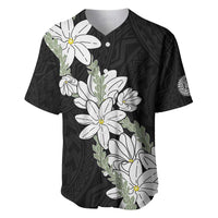 Ia Orana Tahiti Tiare Baseball Jersey Black Lei LT7 Black - Polynesian Pride