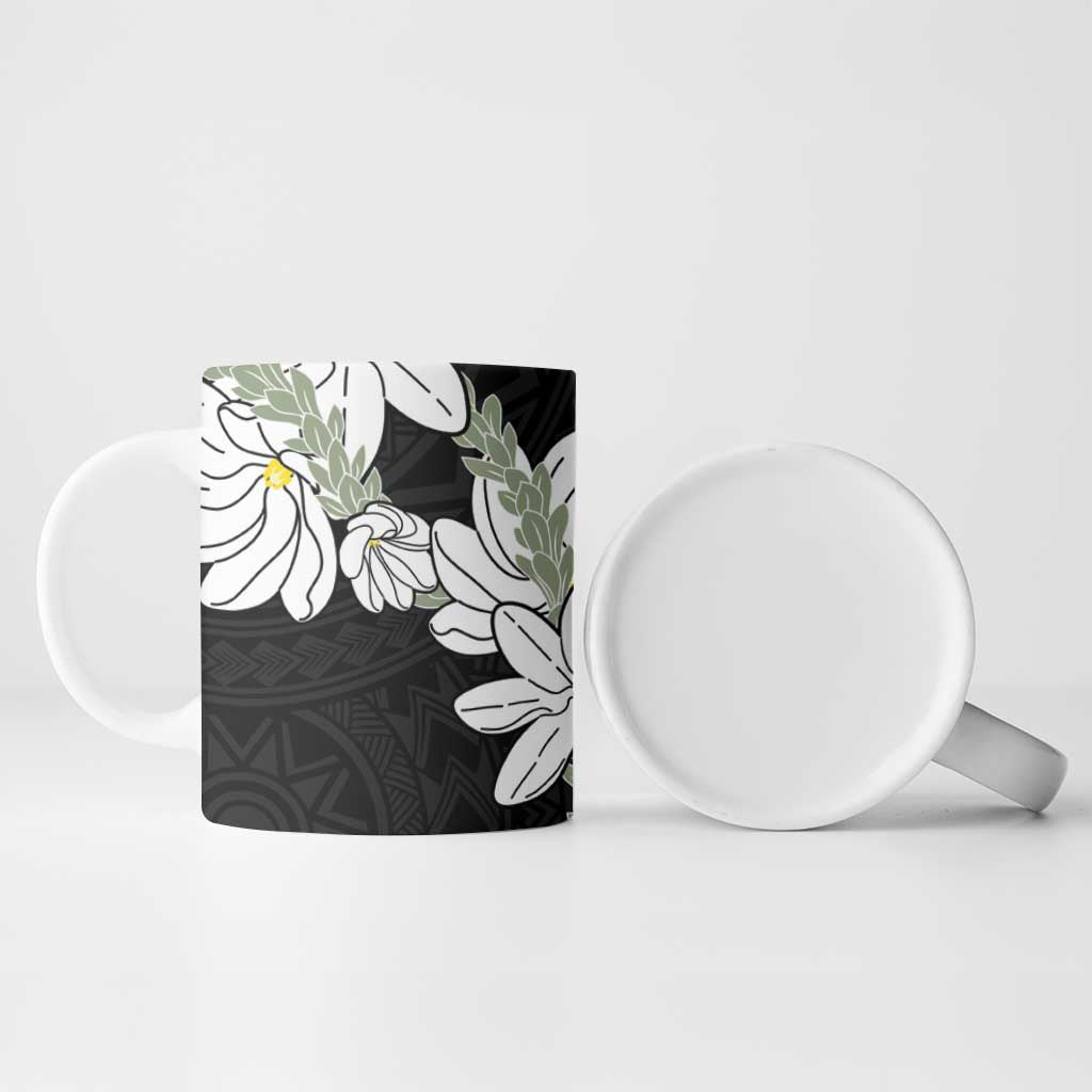 Ia Orana Tahiti Tiare Ceramic Mug Black Lei - Polynesian Pride