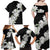 Ia Orana Tahiti Tiare Family Matching Off Shoulder Maxi Dress and Hawaiian Shirt Black Lei - Polynesian Pride