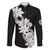 Ia Orana Tahiti Tiare Family Matching Off Shoulder Maxi Dress and Hawaiian Shirt Black Lei - Polynesian Pride