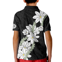 Ia Orana Tahiti Tiare Kid Polo Shirt Black Lei - Polynesian Pride