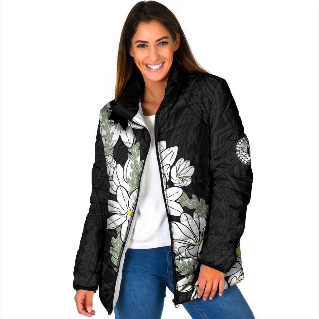 Ia Orana Tahiti Tiare Padded Jacket Black Lei - Polynesian Pride