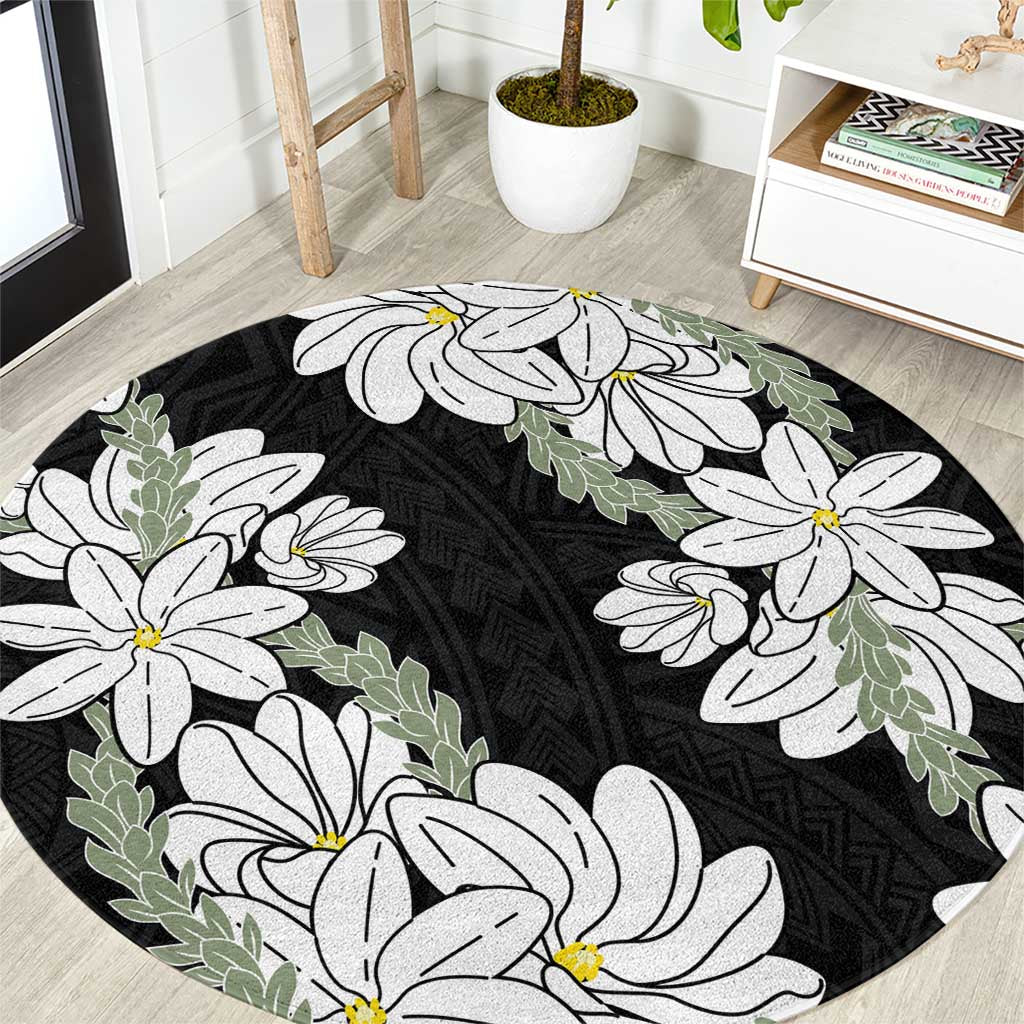 Ia Orana Tahiti Tiare Round Carpet Black Lei LT7 Black - Polynesian Pride