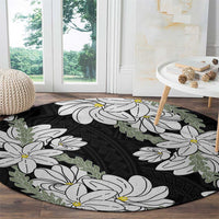 Ia Orana Tahiti Tiare Round Carpet Black Lei - Polynesian Pride