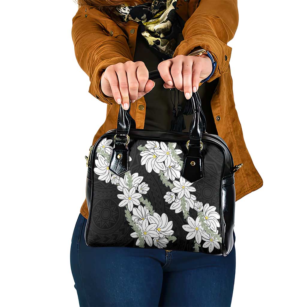 Ia Orana Tahiti Tiare Shoulder Handbag Black Lei LT7 One Size Black - Polynesian Pride