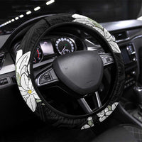 Ia Orana Tahiti Tiare Steering Wheel Cover Black Lei - Polynesian Pride