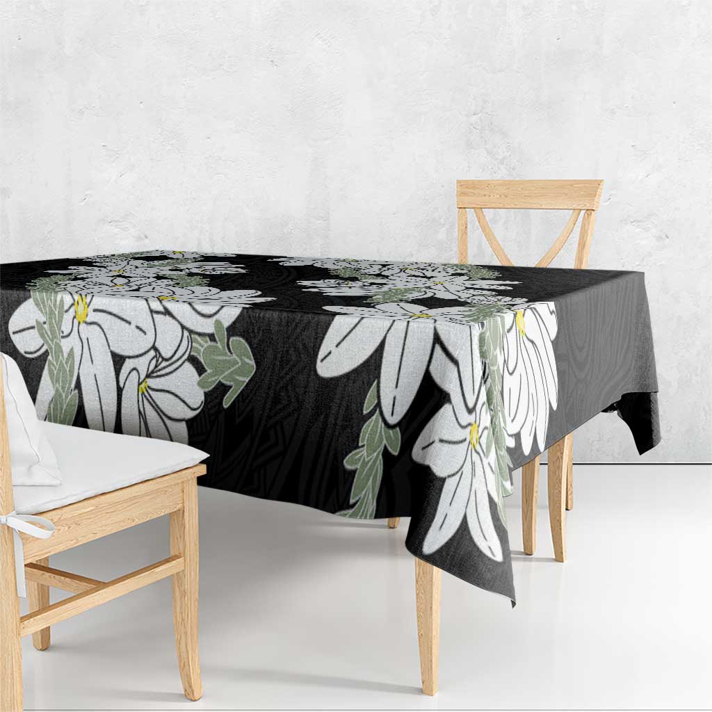 Ia Orana Tahiti Tiare Tablecloth Black Lei - Polynesian Pride