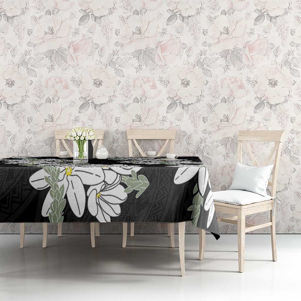 Ia Orana Tahiti Tiare Tablecloth Black Lei - Polynesian Pride