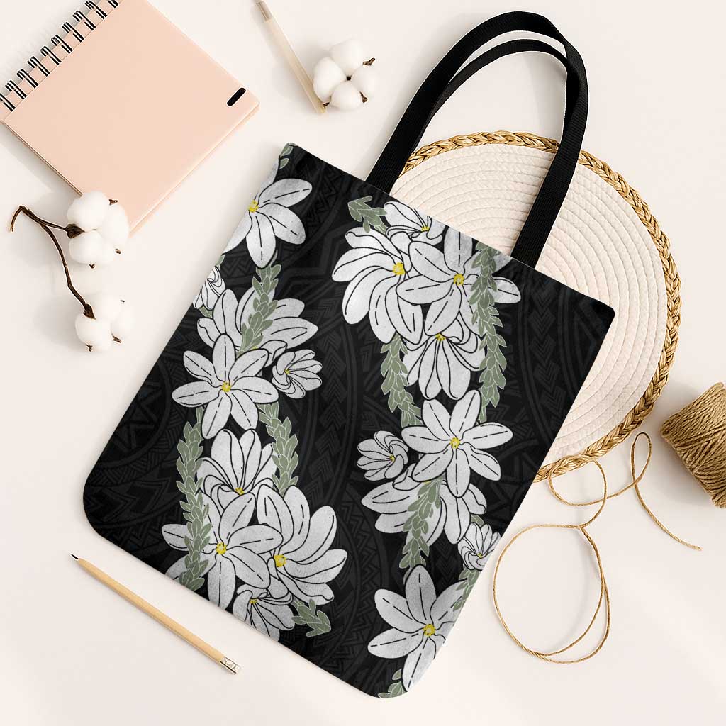 Ia Orana Tahiti Tiare Tote Bag Black Lei LT7 Black Strap One Size Black - Polynesian Pride