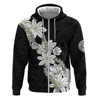 Ia Orana Tahiti Tiare Zip Hoodie Black Lei - Polynesian Pride