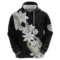 Ia Orana Tahiti Tiare Zip Hoodie Black Lei - Polynesian Pride