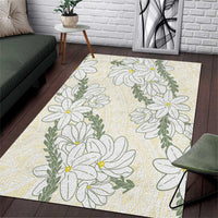 Ia Orana Tahiti Tiare Area Rug Lemon Yellow Lei - Polynesian Pride