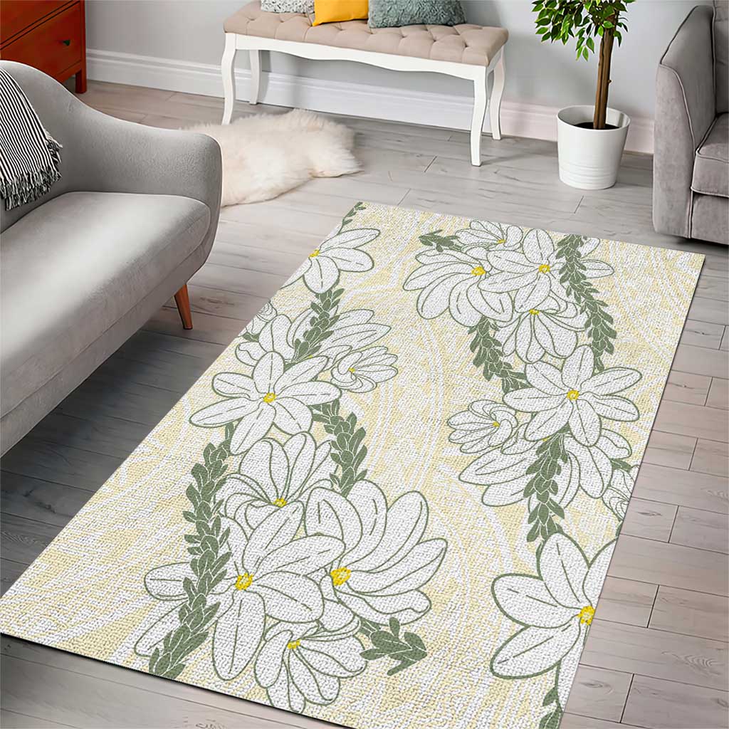 Ia Orana Tahiti Tiare Area Rug Lemon Yellow Lei - Polynesian Pride