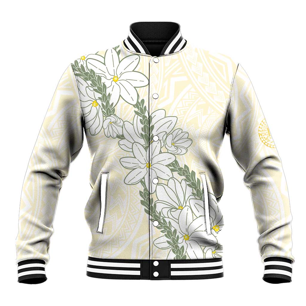 Ia Orana Tahiti Tiare Baseball Jacket Lemon Yellow Lei LT7 Unisex Lemon - Polynesian Pride