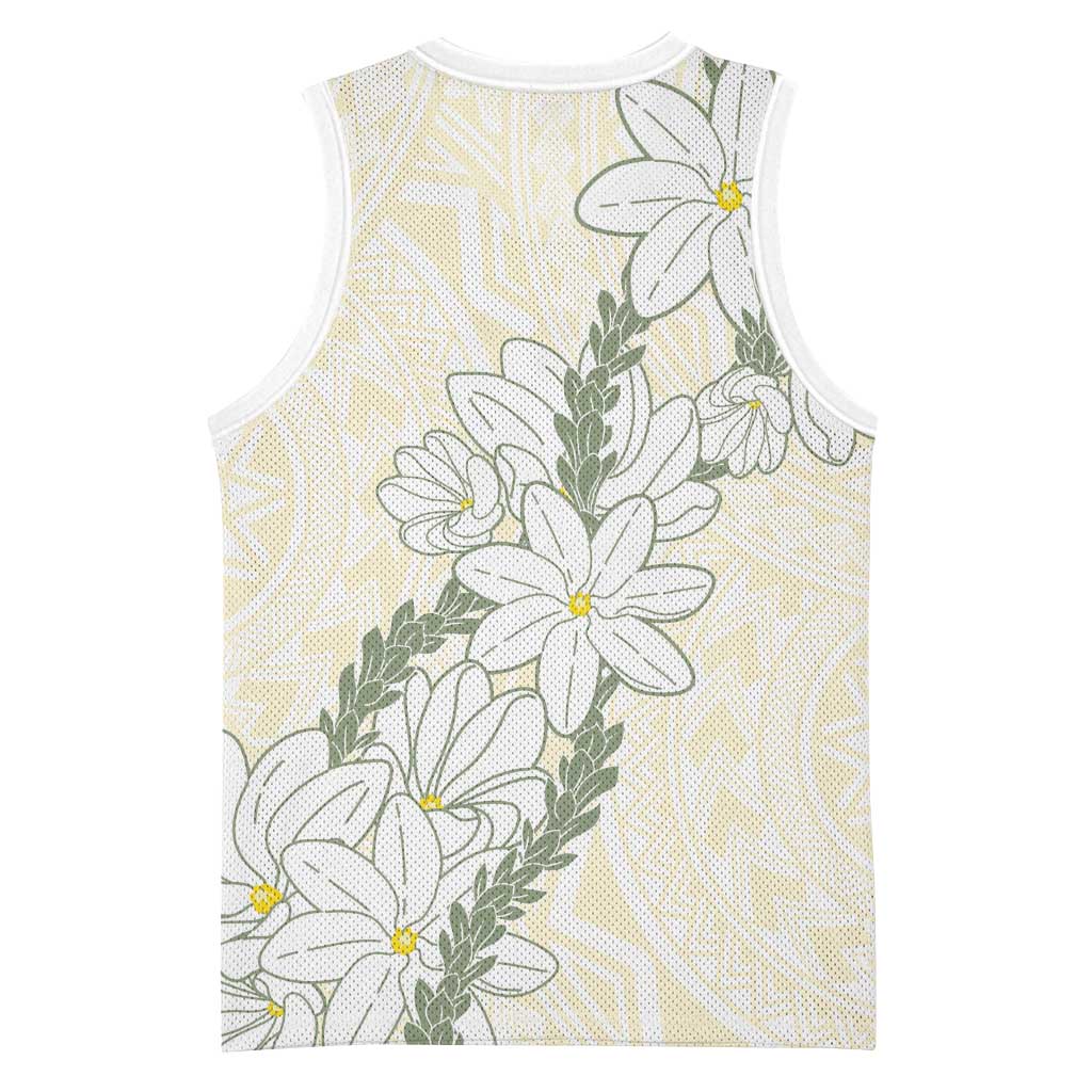 Ia Orana Tahiti Tiare Basketball Jersey Lemon Yellow Lei - Polynesian Pride
