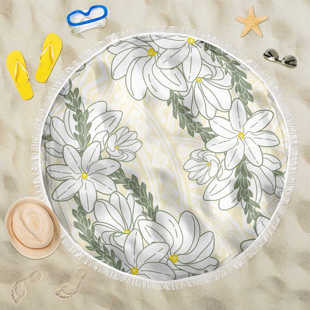 Ia Orana Tahiti Tiare Beach Blanket Lemon Yellow Lei LT7 One Size 150cm Lemon - Polynesian Pride