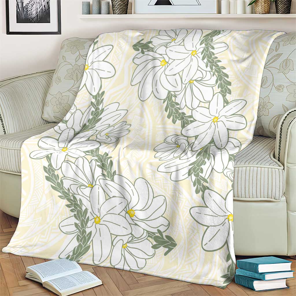 Ia Orana Tahiti Tiare Blanket Lemon Yellow Lei - Polynesian Pride