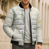 Ia Orana Tahiti Tiare Bomber Puffer Jacket Lemon Yellow Lei - Polynesian Pride