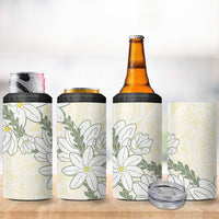 Ia Orana Tahiti Tiare 4 in 1 Can Cooler Tumbler Lemon Yellow Lei - Polynesian Pride