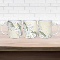 Ia Orana Tahiti Tiare Ceramic Mug Lemon Yellow Lei - Polynesian Pride