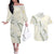 Ia Orana Tahiti Tiare Couples Matching Off The Shoulder Long Sleeve Dress and Hawaiian Shirt Lemon Yellow Lei - Polynesian Pride