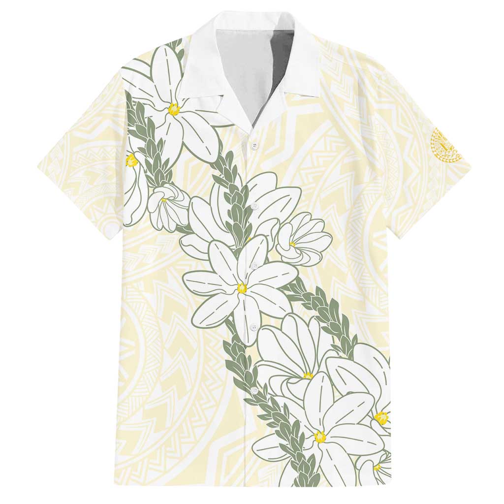 Ia Orana Tahiti Tiare Family Matching Long Sleeve Bodycon Dress and Hawaiian Shirt Lemon Yellow Lei - Polynesian Pride