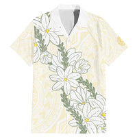 Ia Orana Tahiti Tiare Family Matching Mermaid Dress and Hawaiian Shirt Lemon Yellow Lei - Polynesian Pride