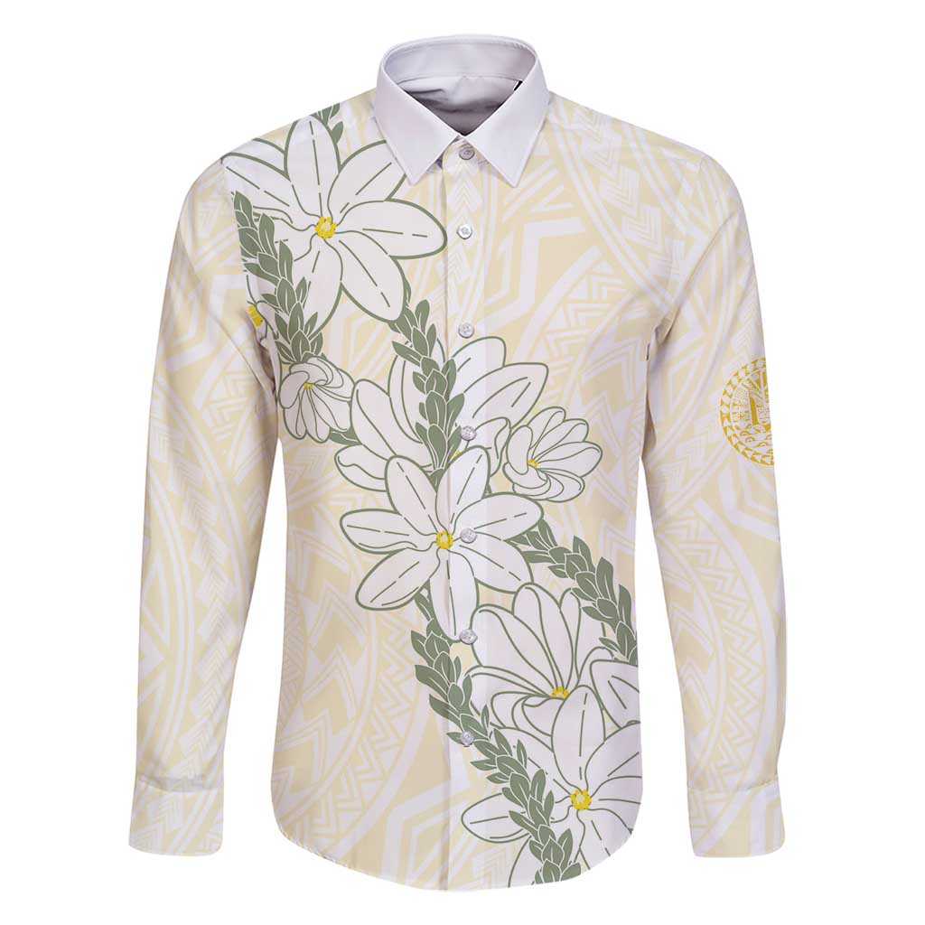 Ia Orana Tahiti Tiare Family Matching Mermaid Dress and Hawaiian Shirt Lemon Yellow Lei - Polynesian Pride