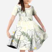 Ia Orana Tahiti Tiare Family Matching Puletasi and Hawaiian Shirt Lemon Yellow Lei - Polynesian Pride