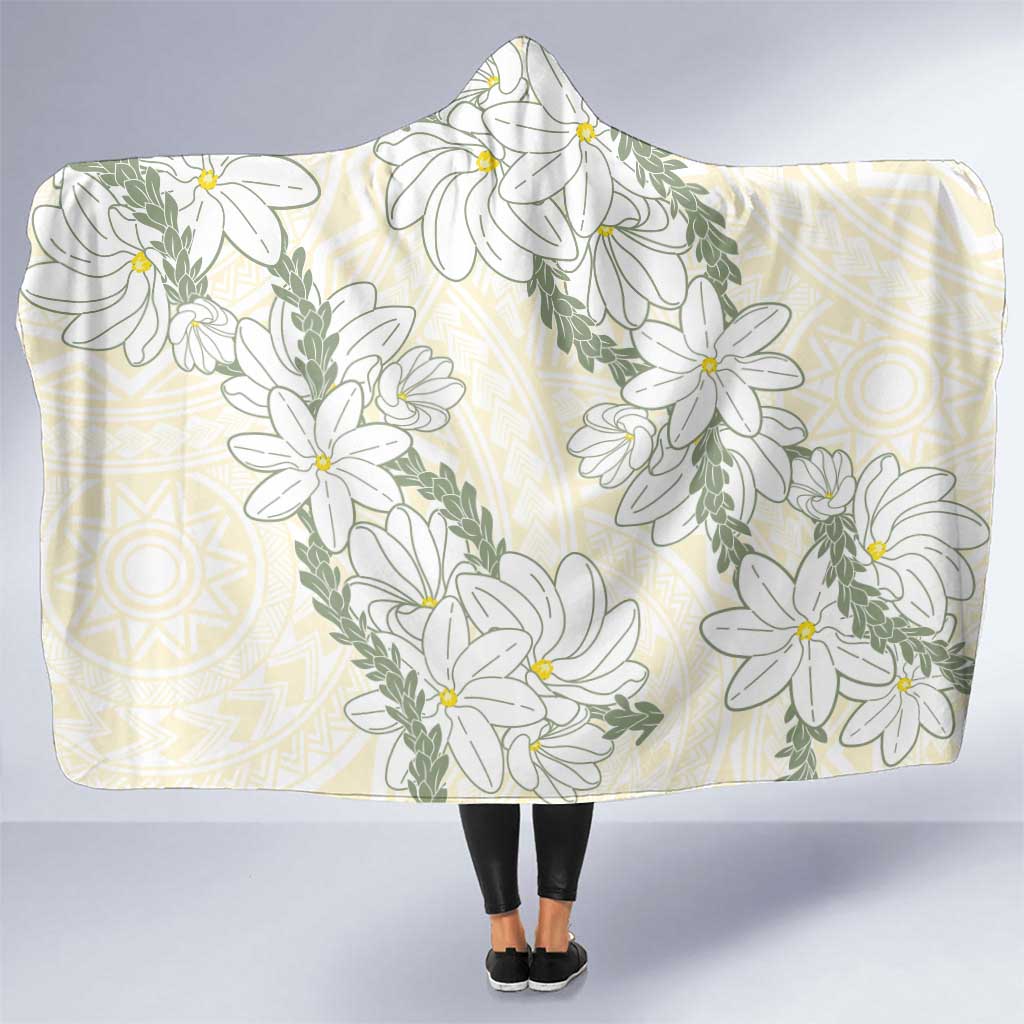 Ia Orana Tahiti Tiare Hooded Blanket Lemon Yellow Lei LT7 One Size Lemon - Polynesian Pride