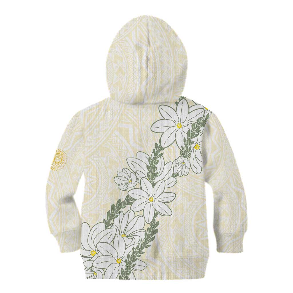 Ia Orana Tahiti Tiare Kid Hoodie Lemon Yellow Lei - Polynesian Pride