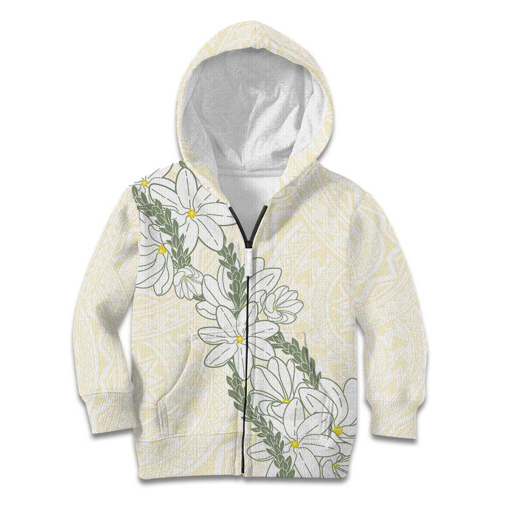 Ia Orana Tahiti Tiare Kid Hoodie Lemon Yellow Lei - Polynesian Pride