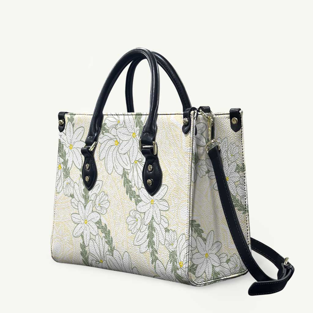 Ia Orana Tahiti Tiare Leather Bag Lemon Yellow Lei LT7 Lemon - Polynesian Pride