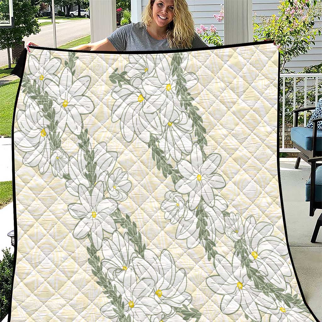 Ia Orana Tahiti Tiare Quilt Lemon Yellow Lei LT7 Lemon - Polynesian Pride